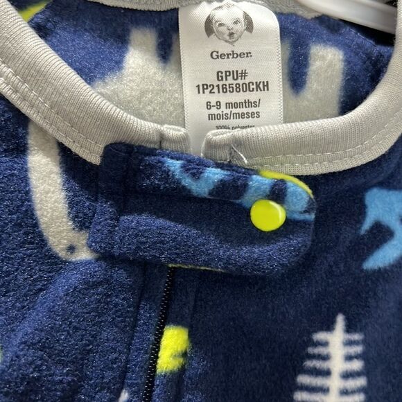 Gerber Baby & Toddler Blue Dinosaur Microfleece Sleepers2-Pack NWT 6-9 months - Picture 13 of 13